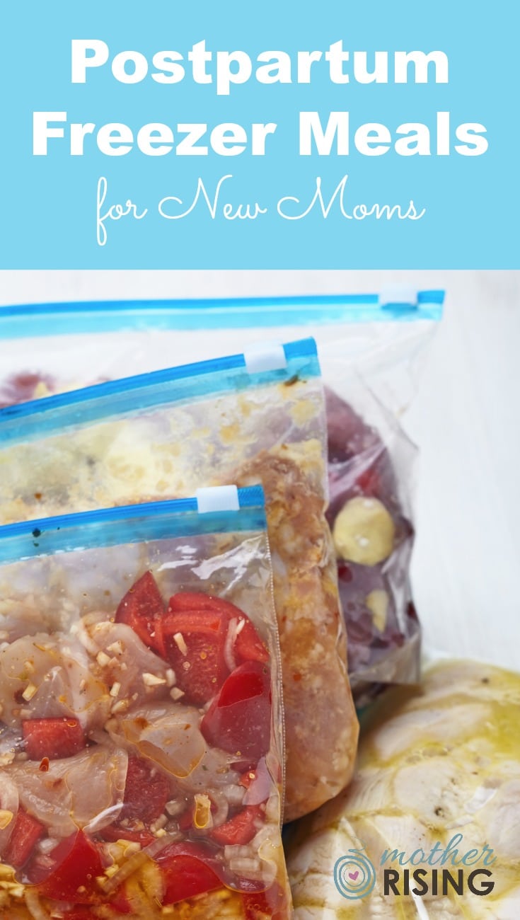 In preparation for postpartum I made 7 freezer meals for new moms - here's the list! Also included are some options that you might not have considered!