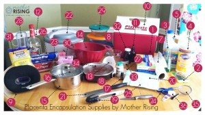 placenta encapsulation supplies by Mother Rising