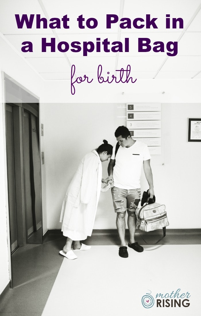 What to pack in a hospital bag for birth? This list has the details on what to pack for mom, dad and baby for birth and postpartum. #thirdtrimester #pregnancy #chidlbirth #hospitalbirth #laboranddelivery