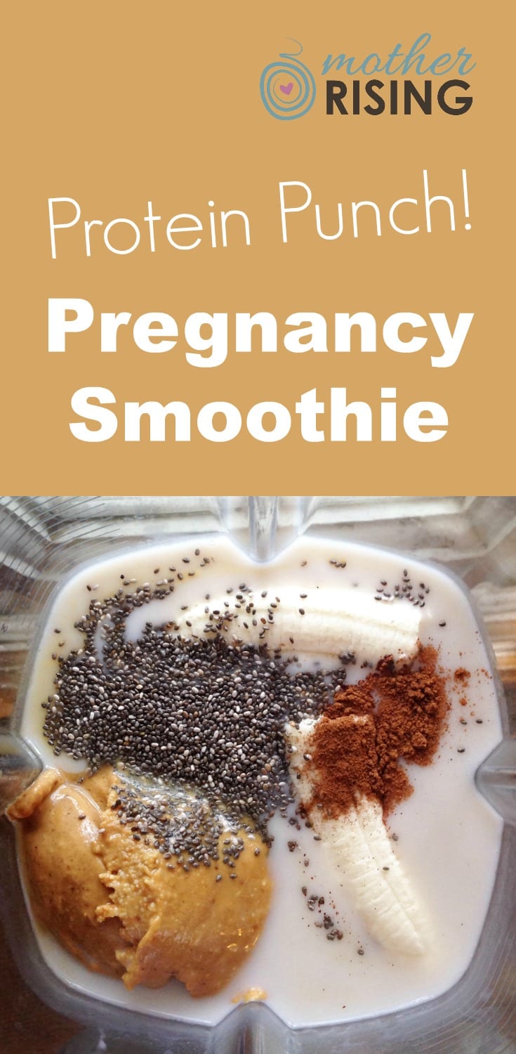 Hidden in this delicious protein punch pregnancy smoothie is one of my favorite pregnancy super foods - chia seeds! Save this recipe for later for sure.