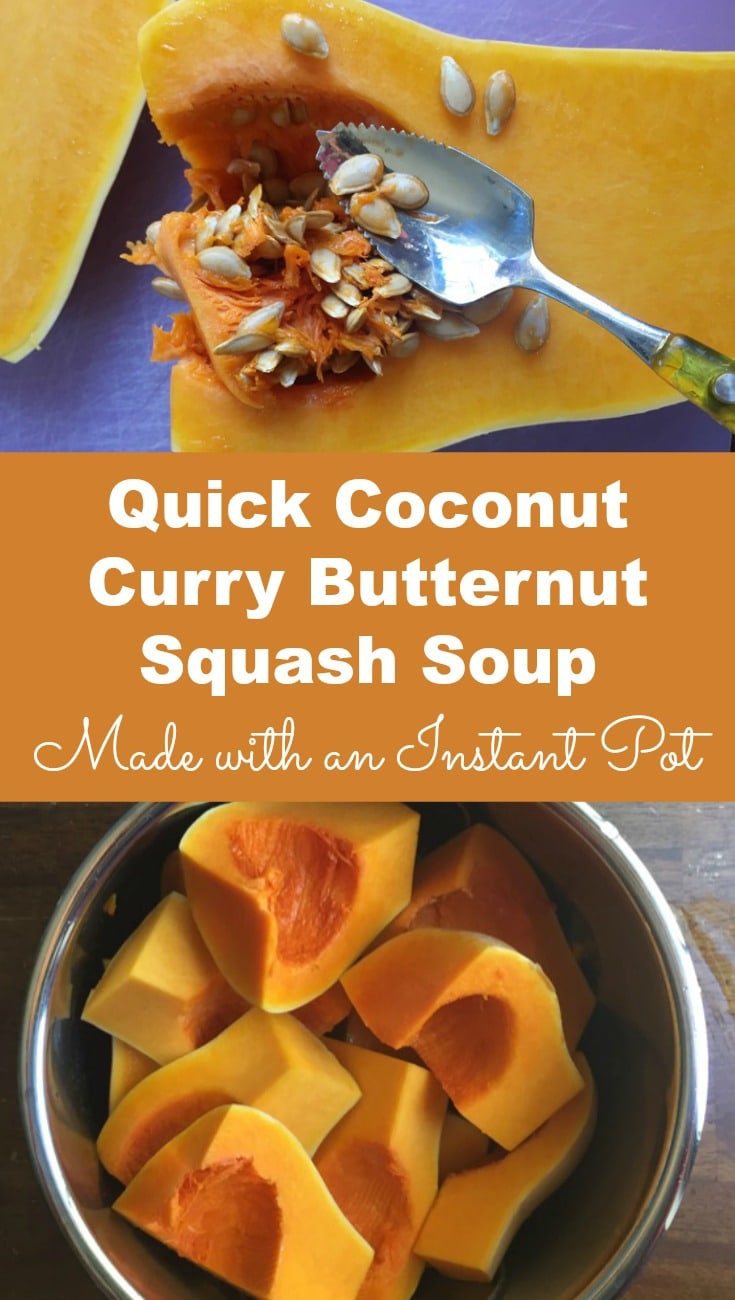 This coconut curry butternut squash soup is delicious and simple to make in the Instant Pot. If you love coconut, curry and squash you'll love this recipe.