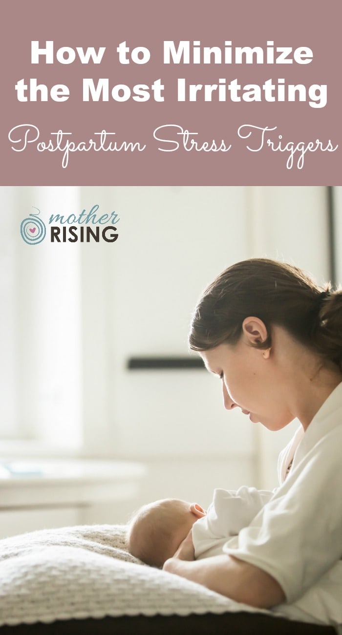 Want to feel less stressed, overwhelmed and a more peaceful postpartum? In this post I share with you how to minimize the most irritating postpartum stress triggers.