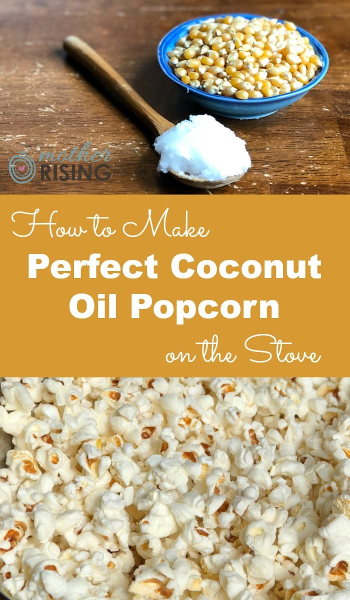 By using my step-by-step instructions you will have perfectly popped coconut oil popcorn made on the stove with minimal (if not zero!) unpopped kernels.  Life goals, people!  Let's get started.