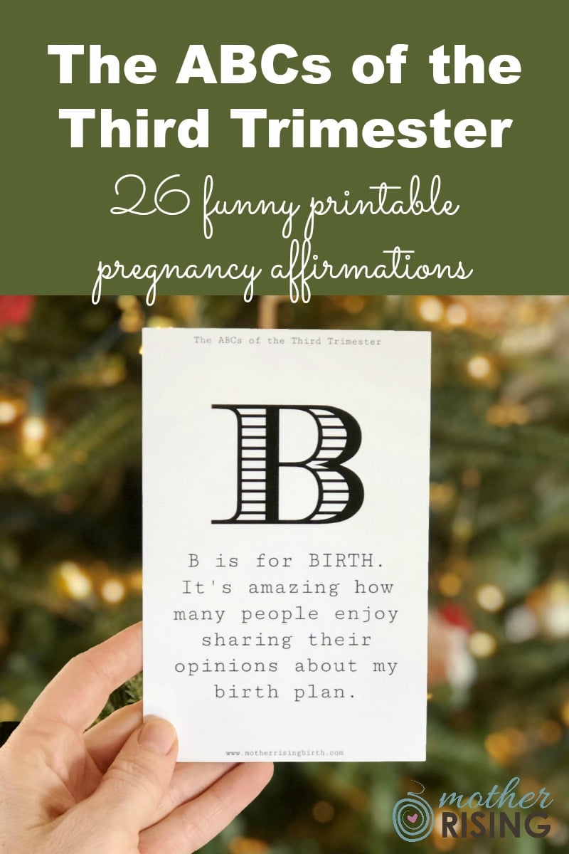 Looking for some humor to sprinkle on the third trimester? Check out these hilarious pregnancy affirmation cards. If you like snark, you'll want to click through. #humor #pregnancy #printable #thirdtrimester #ohsopregnant