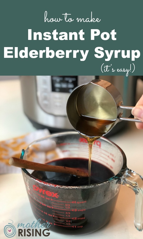 Taken daily elderberry syrup boosts the immune system and can shorten illnesses. Use these instructions to make instant pot elderberry syrup. It's so easy! #naturalremedies #herbalremedies #coldandfluremedy #instantpot #instapot