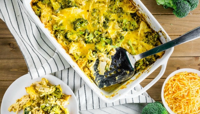 Looking for a casserole for new moms for that friend with a new baby? Or to freeze for postpartum? Check out this yummy broccoli chicken and rice casserole!