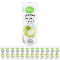 100% Organic Coco Joy Premium Coconut Water 11 Fl oz Can - 12 Pack Refreshing, Non-GMO, No Added Sugar, Packed with Electrolytes, No Preservatives