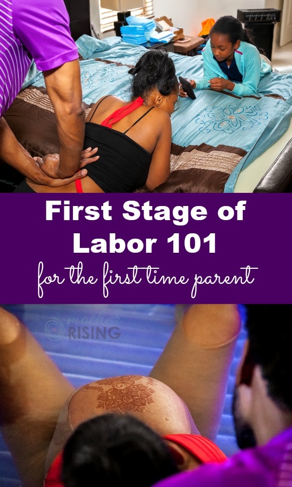 The first stage of labor is the longest stage and everything that happens before pushing, birth, and the placenta.  Because it's so long and varied, the first stage of labor is further broken down into three distinct parts - early labor, active labor, and transition.