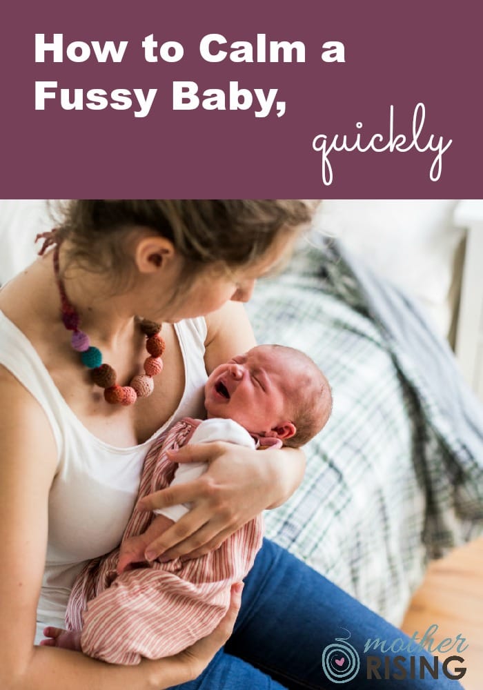 Tips to calm a fussy, colicky baby, especially during the evening and at night. 11 tips you may have not yet tried! #postpartum #baby #fourthtrimester #infant #lifewithbaby