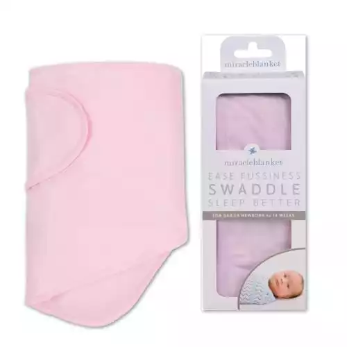 Miracle Blanket Swaddle Wrap - Newborn Essential Baby Blanket - Soft Sleep Sack Ideal for Newborns and Infants (Pink)