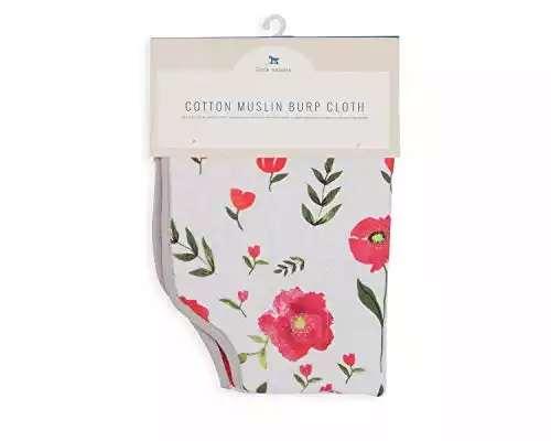 Little Unicorn Single Cotton Muslin Burp Cloths | 100% Cotton | Multi-Layer | Ultra Absorbent & Soft | Ergonomic Design | Burping Newborn Baby | Reversible | Large 21”x14”