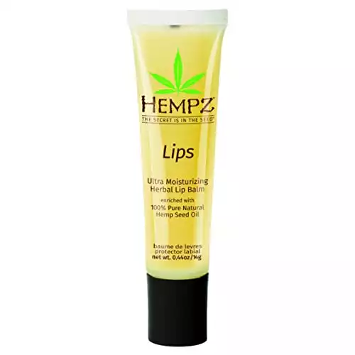 HEMPZ Herbal Ultra Moisturizing Lip Balm - Lip Treatment for Dry Cracked Lips, Provides Hydration and Nourishment for Men and Women - Premium, 100% Pure Natural Hemp Seed Oil - .44 oz