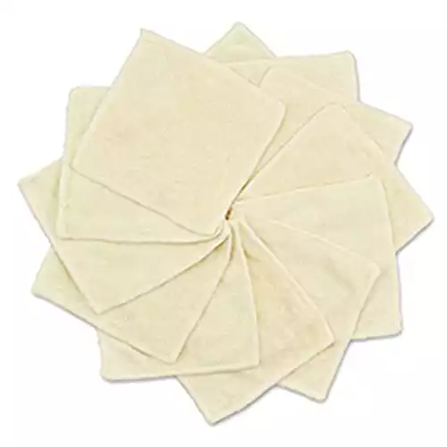 Babygoal Baby Cloth Wipes 12 Pack, Washable Reusable Rayon from Bamboo Small Saliva Towels for Newborns, Ultra-Soft Cloth Face Wipes