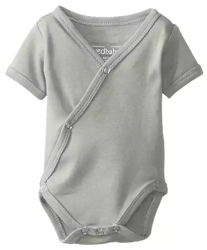 L'ovedbaby Baby Girls Unisex Organic Short-sleeve Kimono Infant-and-toddler-bodysuits, Seafoam, 0-3 Months US