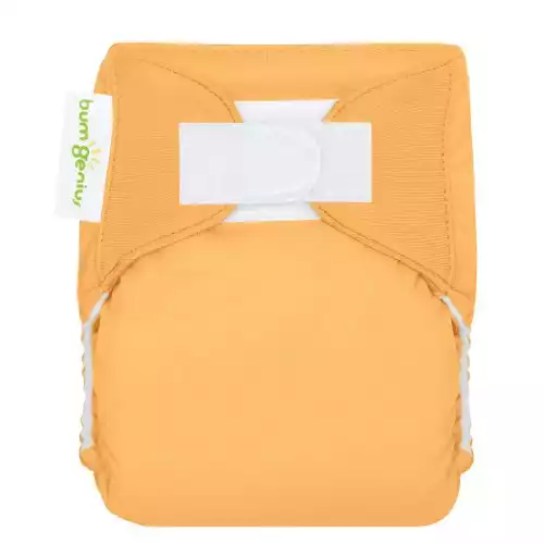 bumGenius All-in-One Newborn Cloth Diaper - Fits Babies 6 to 12 Pounds (Clementine)