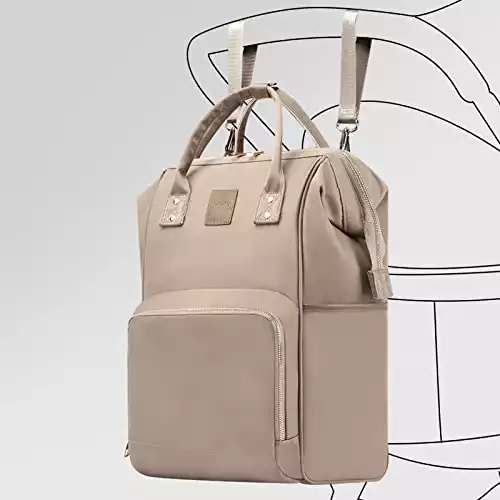 HaloVa Diaper Bag, Baby Daddy Mommy Travel Backpack with Wet Cloth, Tissues, Bottle Pockets, with Stroller Straps, Brown