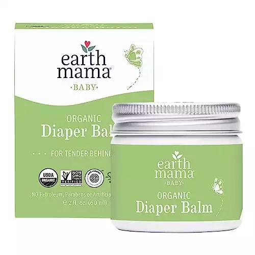 Earth Mama Organic Diaper Balm Multipurpose Baby Ointment | EWG Verified, Petroleum & Fragrance Free with Calendula for Sensitive Skin, 2-Fluid Ounce