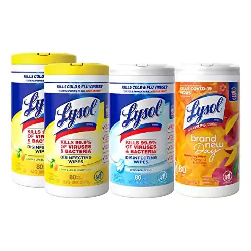 Lysol Disinfectant Wipes, Pack of 4