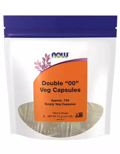 NOW Supplements Empty Vegetarian Capsules Double "00", 750 Veg Capsules