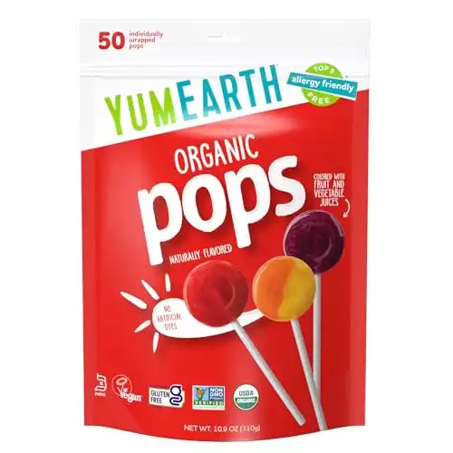 YumEarth Organic Fruit Flavored Pops, 50 Lollipops