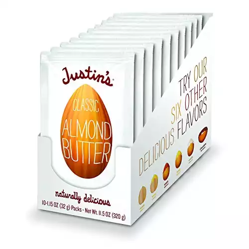JUSTIN'S Classic Gluten-Free Almond Butter Squeeze Packs, Pack of 10