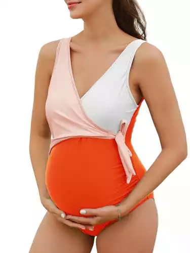 Maternity Swimsuit One Piece Tie Front